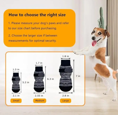 Anti-Slip Dog Socks with Adjustable Straps