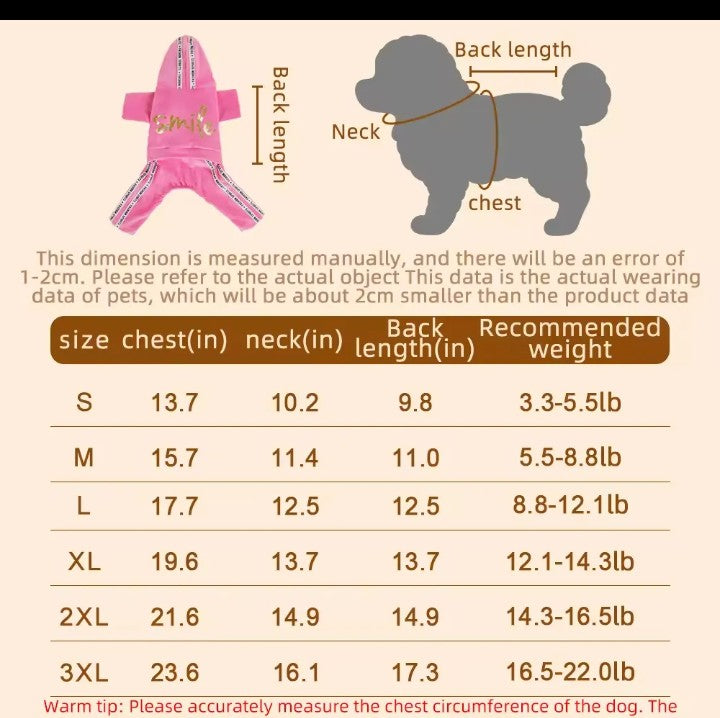 Soft Dog Tracksuit - Flexible & Comfortable