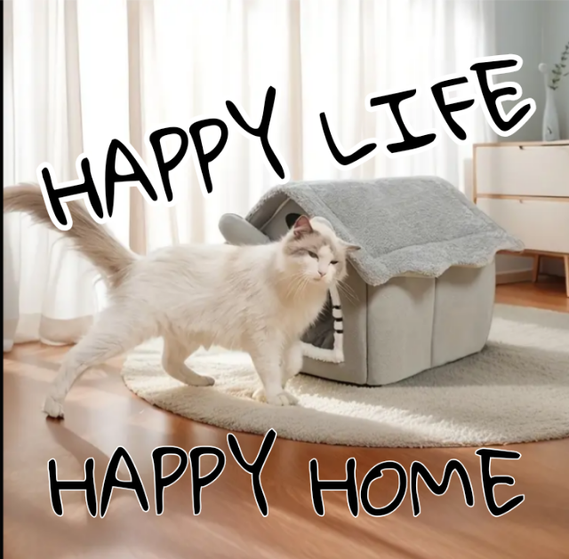 Wuffy Heated kitty House with Motion Sensor Night Light